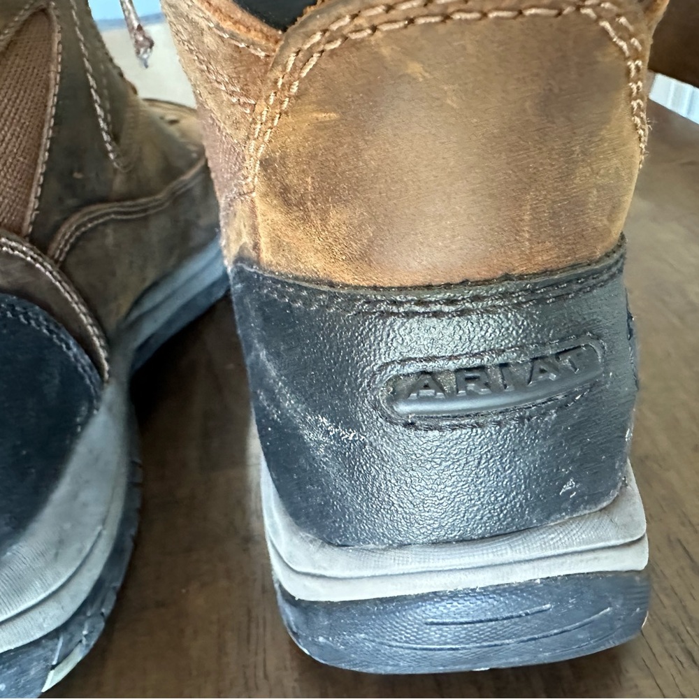 Ariat Men's Brown and Black Lace-Up Work Boots - Picture 6 of 10
